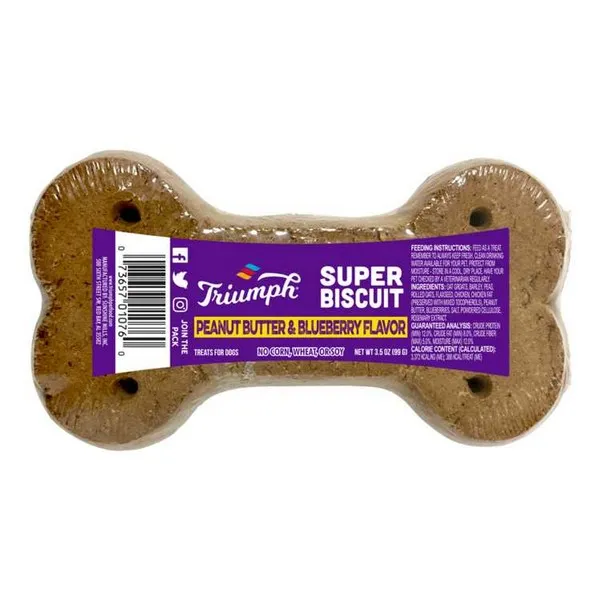 2/15Pk Triumph Super Single Peanut Butter & Blueberry Biscuits - Health/First Aid